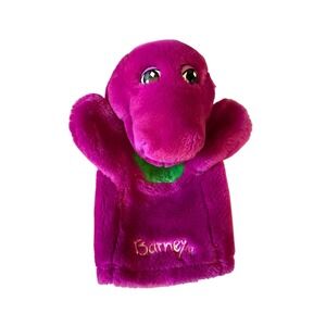 Vtg 1992 9" Barney Hand Puppet Stuffed Plush Toy Lyons Group Dinosaur Friends